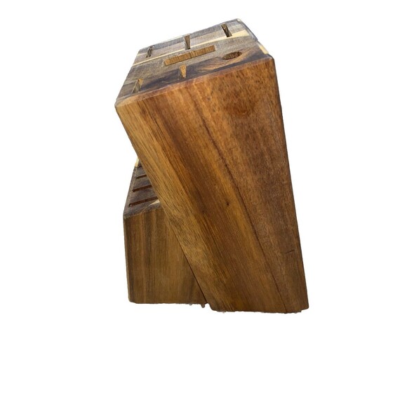 PIONEER WOMAN,Rustic Kitchen Knife WOOD BLOCK, 13 Slot Knife Holder,Block Only - Picture 2 of 8